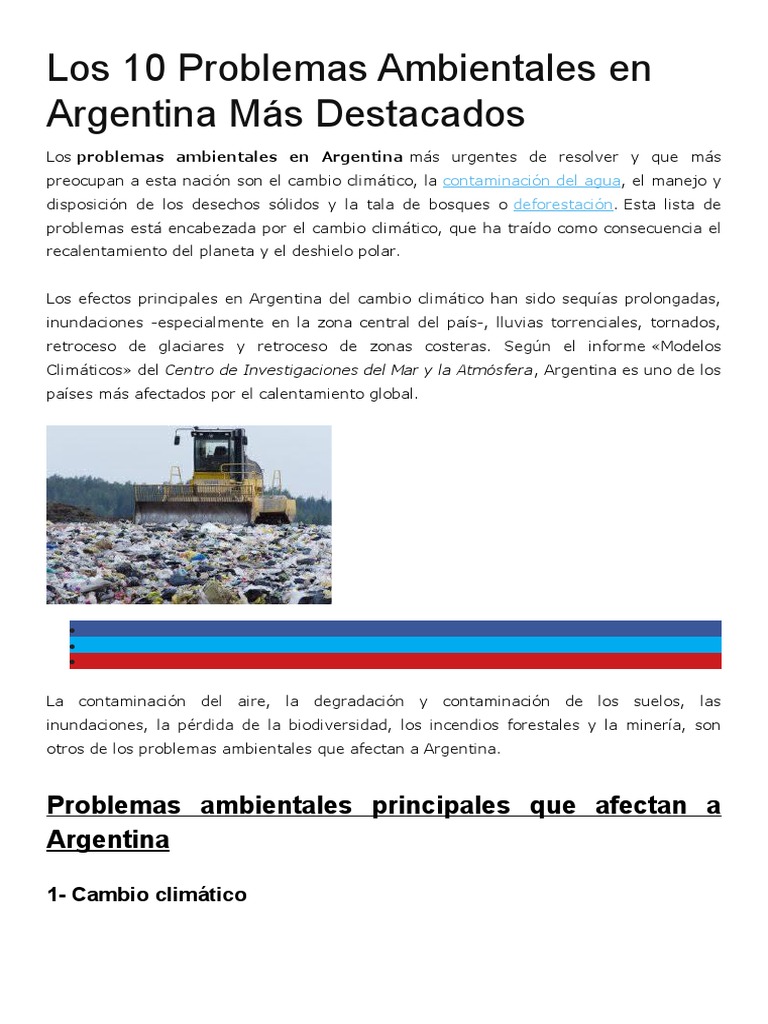 Problemas Ambientales En Argentina 2025 – DACHN