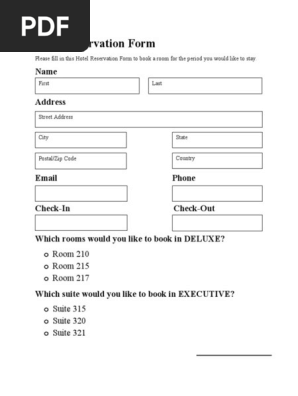 Hotel Reservation Form