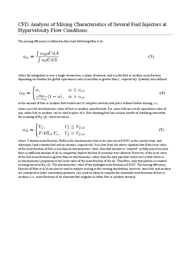 CFD Analysis of Fuel Injector Mixing Efficiency | PDF | Technology ...