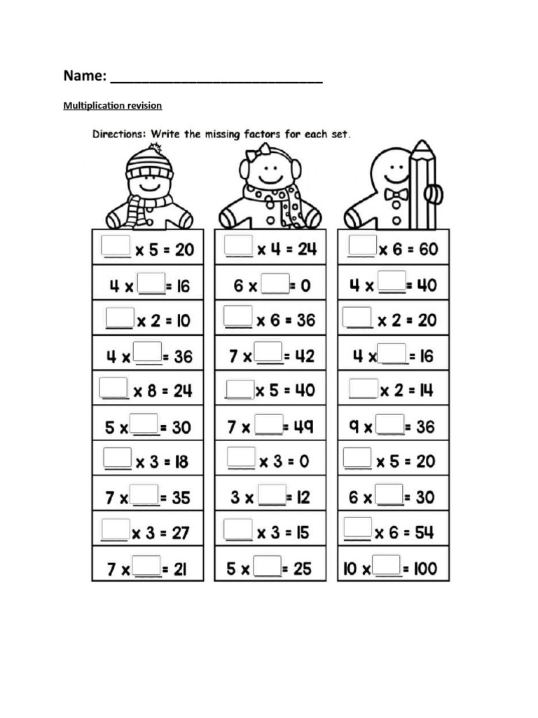 Multiplication Fill-in-the-Blanks Exercise | PDF | Business | Computers