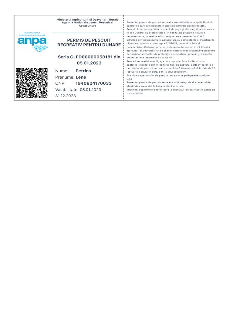 Permise Pescuit | PDF