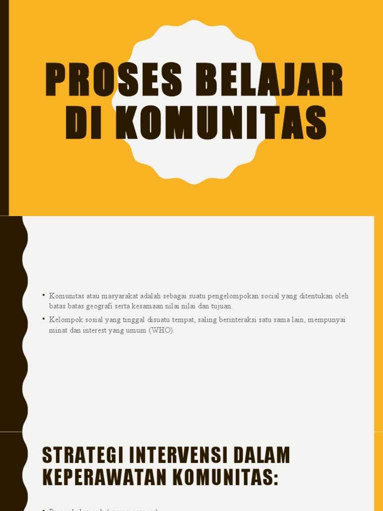Proses Belajar Di Komunitas-1 | PDF
