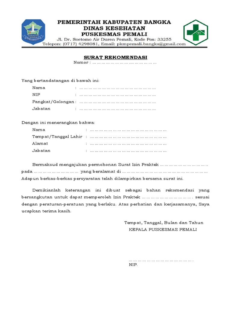 Surat Rekomendasi | PDF