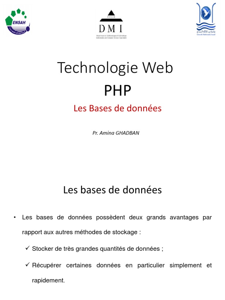 Bases de Données et PHP: Guide SQL | PDF | SQL | MySQL