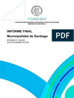 Informe Final #750 2021 Municipalidad de Santiago Sobre Auditoria Al Gasto en Horas Extraordinarias y Contratos A Honorarios Diciembre 2021.