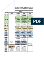 Cronograma de Actividades Campamento Familiar 2023