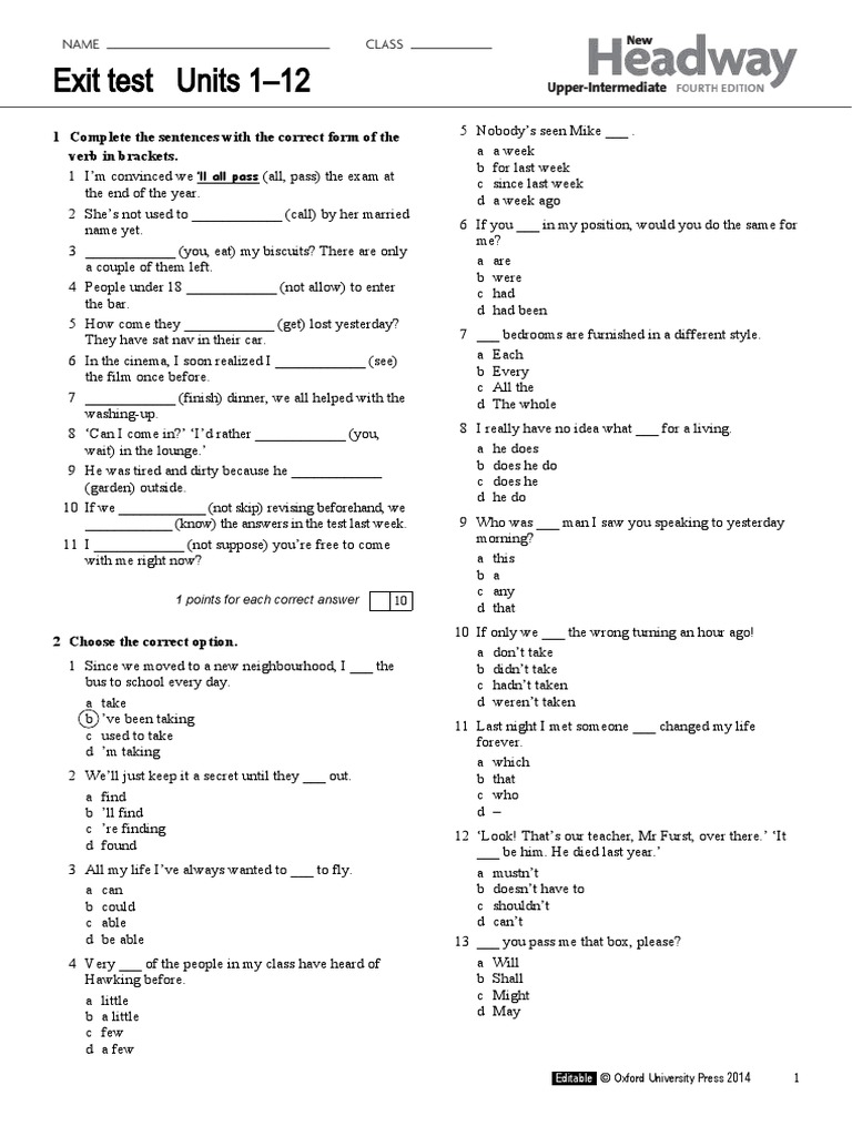 Exit Test | PDF