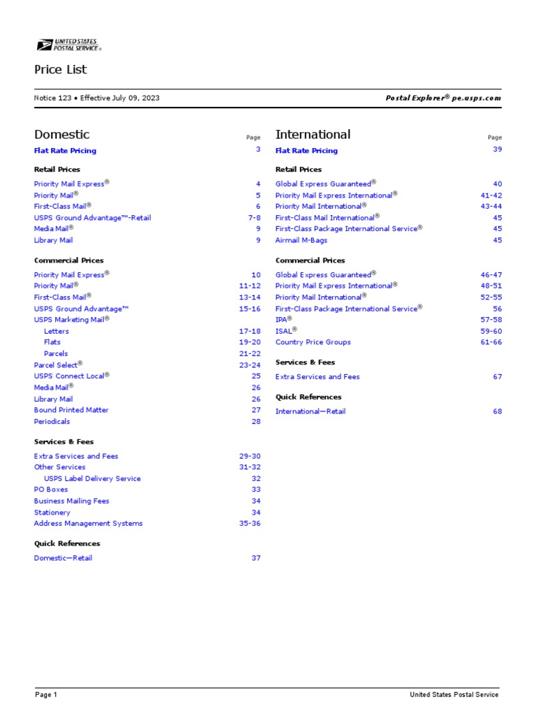 Notice 123 | PDF | United States Postal Service | Mail