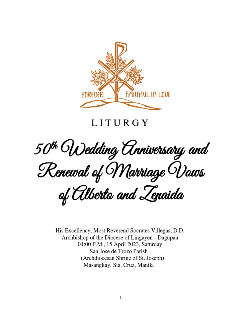 Liturgy Golden Wedding Anniversary PDF Eucharist Mass (Liturgy)