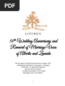 Liturgy Golden Wedding Anniversary