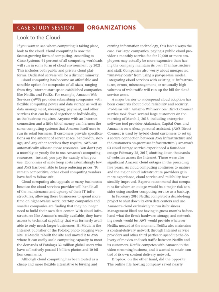 Cloud Computing Case Studies Overview | PDF | Cloud Computing | Amazon ...