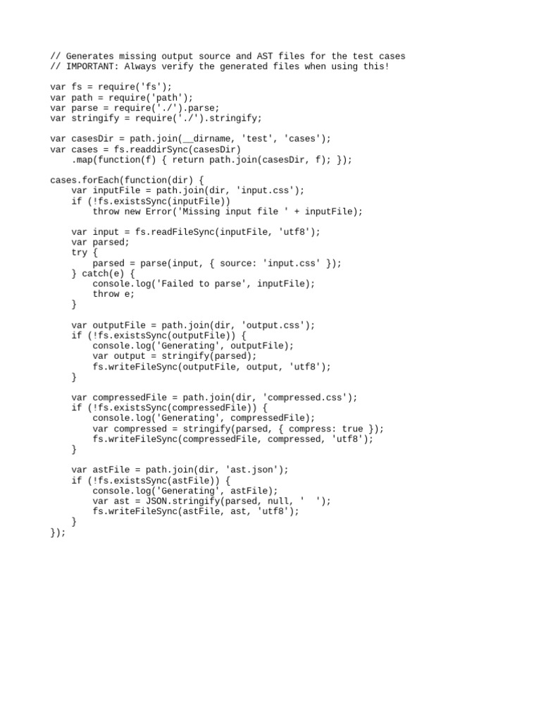 CSS Test Case File Generator | PDF