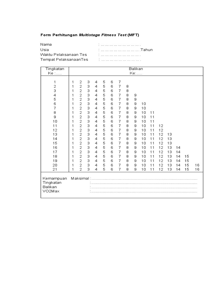 Blanko Beep Test | PDF