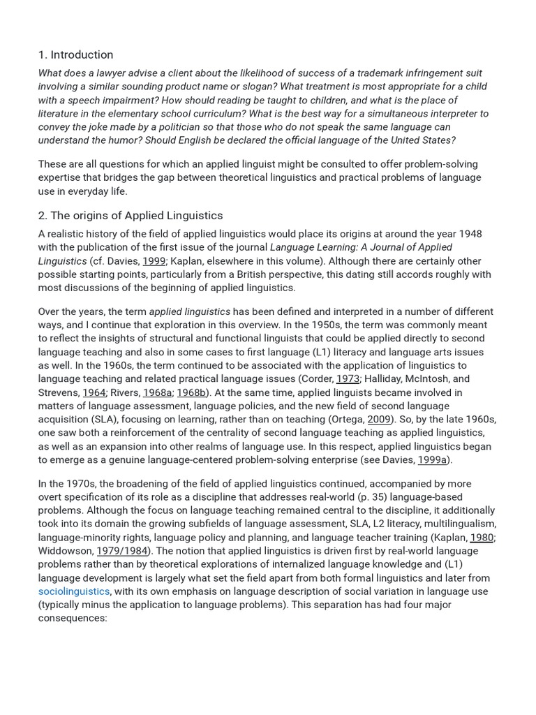 What Is Applied Linguistics | PDF