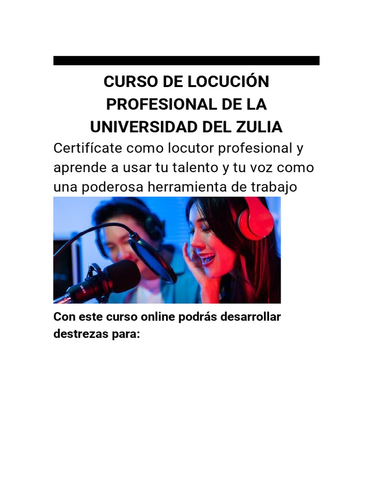 Curso de Locución Profesional UZ | PDF