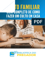 Ebook Culto Familiar Guia Completo de Como Fazer Um Culto em Casa