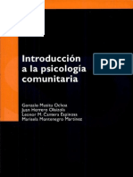 Introducción A La Psicología Comunitaria Escrito Por Gonzalo Musito