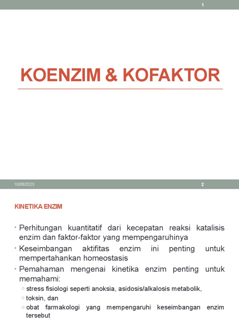 Kofaktor dan Koenzim dalam Enzim | PDF | Sains & Matematika