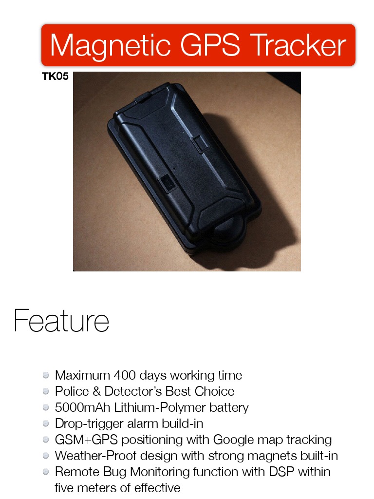 TK05 GPS Tracker: Features & Specs | PDF