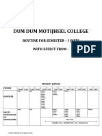 Dum Dum Motijheel College: Routine For Semester - I (Nep) With Effect From