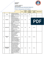 2.1. RÚBRICA DE EVALUACIÓN SEGUNDO PRODUCTO (Capítulo I) Planteamiento Del Problema