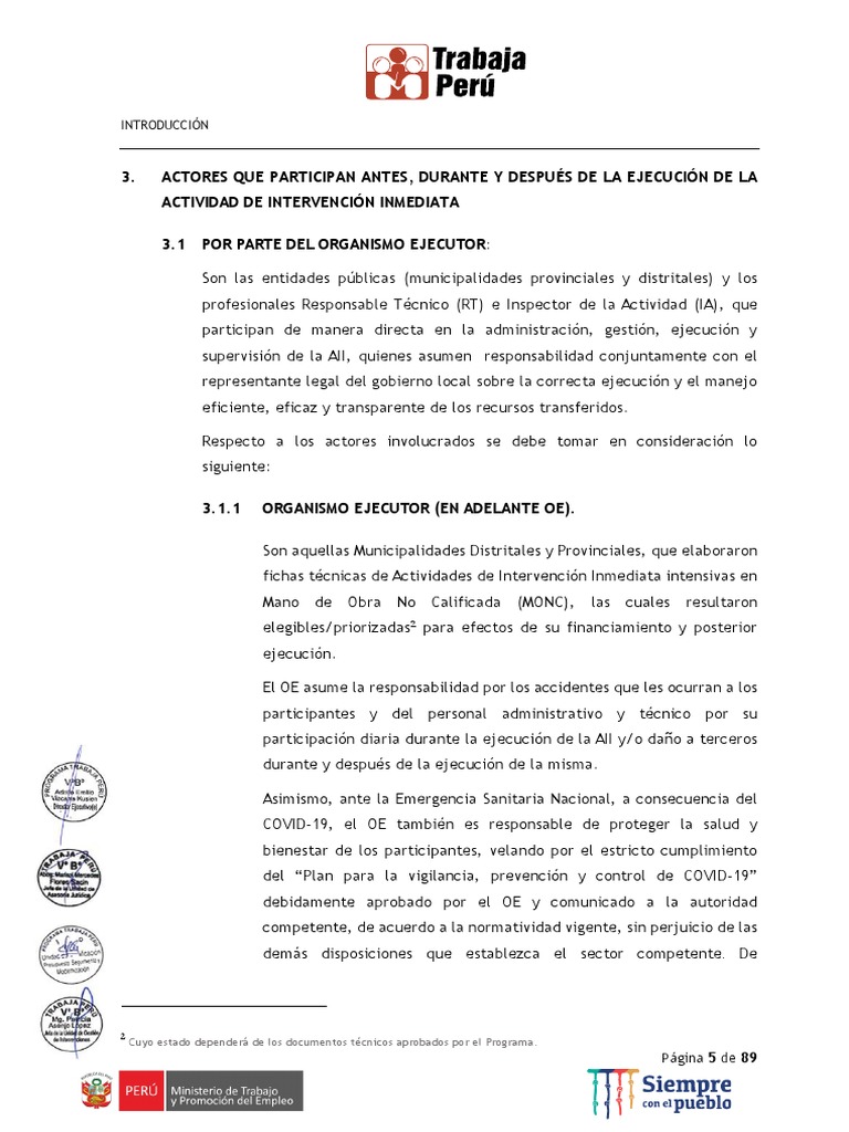 Actores en la Intervención Inmediata | PDF