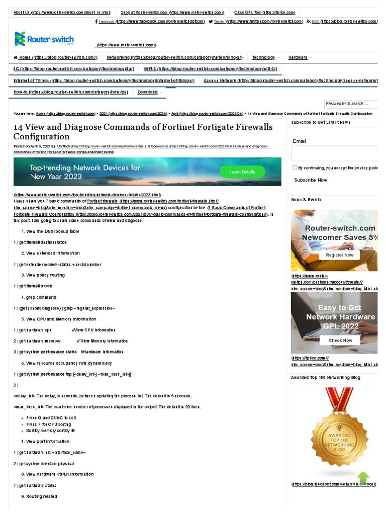 14 view and diagnose commands of fortinet fortigate firewalls