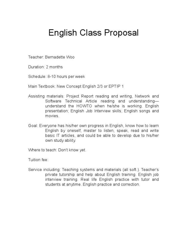 English Class Proposal  PDF