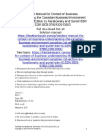 Context of Business Understanding The Canadian Business Environment Canadian 1st Edition Karakowsky Test Bank 1