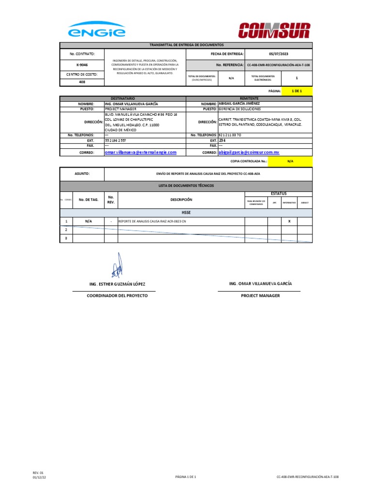 CC 408 Emr Reconfiguración Aea T 108 | PDF | Telecomunicaciones | Internet