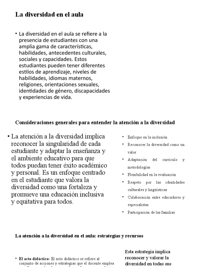 La Diversidad en El Aula | Descargar gratis PDF | Enseñando | Salón de ...