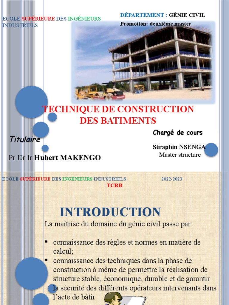 Techniques de Construction en Génie Civil | PDF | Ordinateurs
