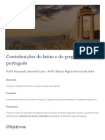 Contribuições Do Latim e Do Grego Ao Português: Objetivos