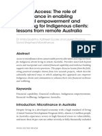 Art - 2018 Beyond Access The Role of Microfinance in Enabling Financial Empowerment and Wellbeing For Indigenous Clients - Australia by Godinho