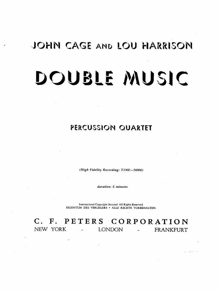 CageDouble Music PDF Percussion Instruments Music Technology