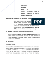 Demanda Cambio en La Forma de Prestar Alimentos y Aumento - Ruth Romero Chavez de Plasencia