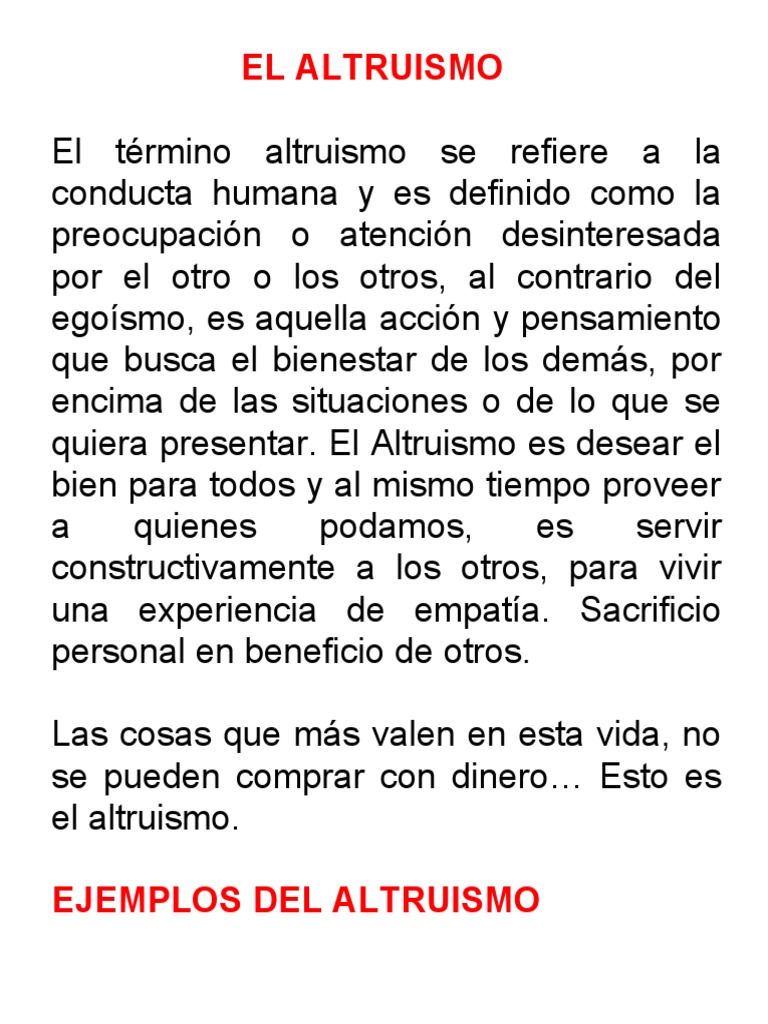 El Altruismo | PDF | Altruismo | Conceptos psicologicos