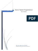 Nesne Tabanlı Programlama I - Ders Notları (En Son Hali)