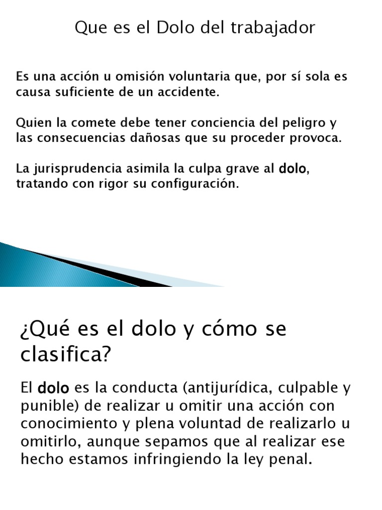 Tipos de Dolo en el Contexto Laboral | PDF | Intención (Derecho Penal ...