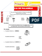 Familia de Palabras para Primero de Primaria