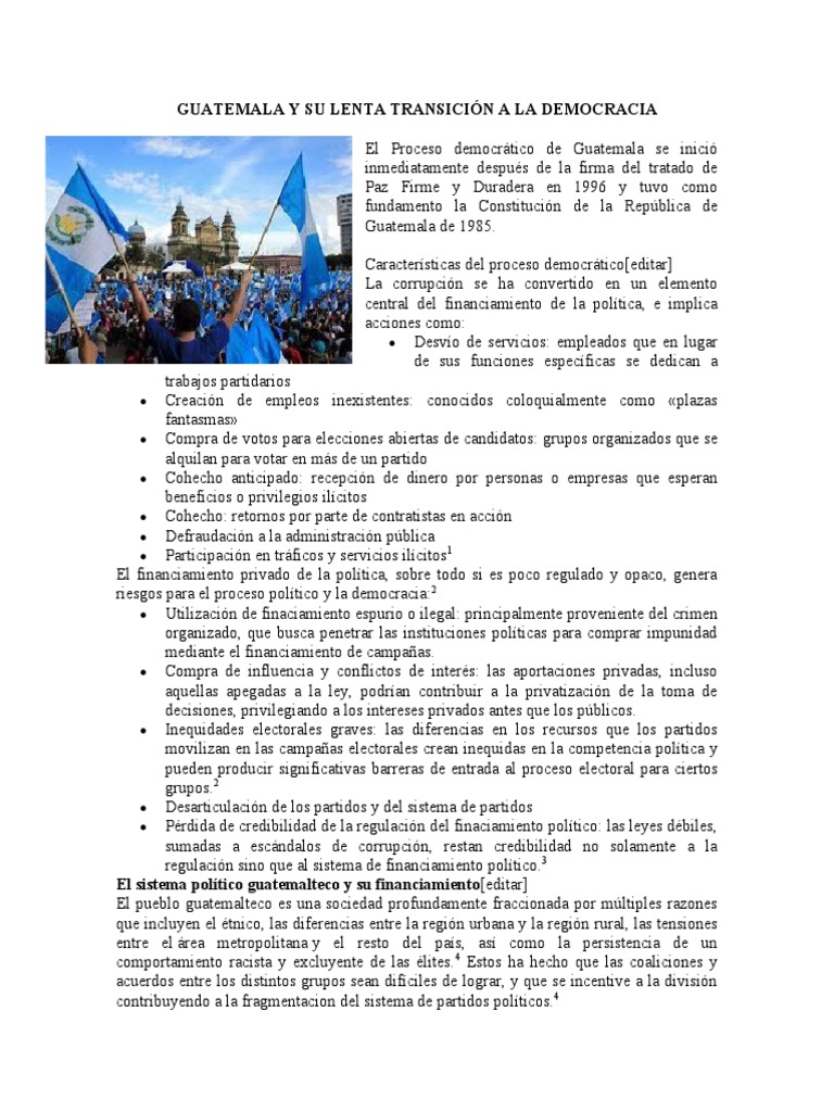Guatemala y Su Lenta Transición A La Democracia | PDF