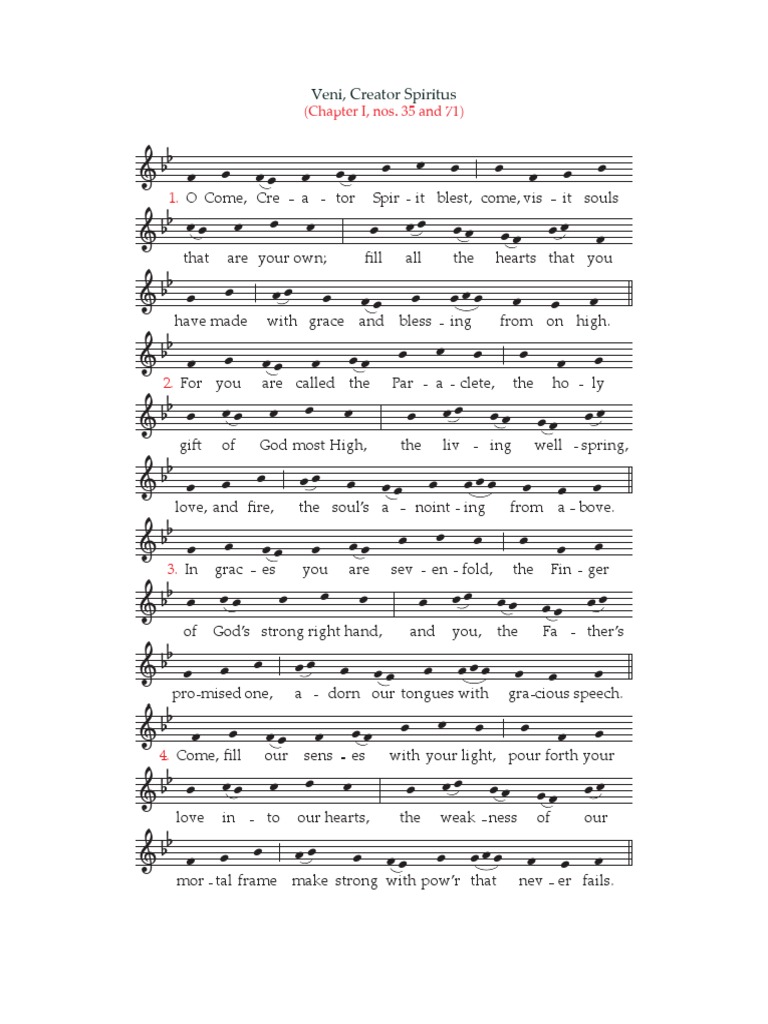 English Translation Of Veni Creator Spiritus Pdf Christian Prayer