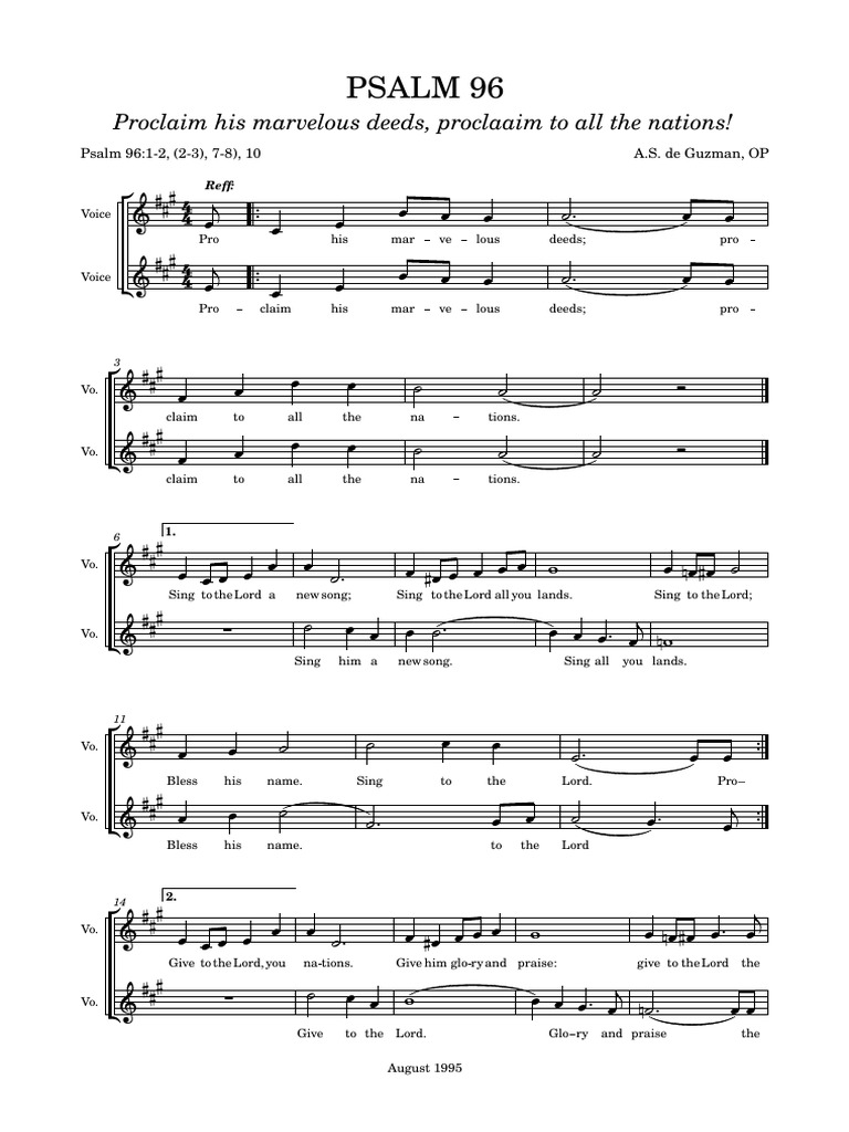 Psalm 96 proclaim his marvelous deeds pdf