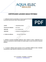 Certificado Lavado Agua Potable Condominio Retiro - 2013