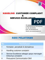 Handling Customer Complain & Service Excellence 8 Februari 2022