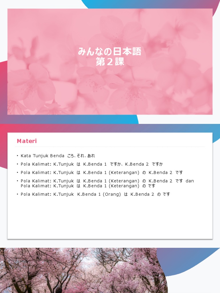 Minna No Nihongo Bab 2 Pdf