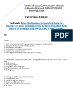 Dynamics of Mass Communication Media in Transition 12th Edition Dominick Test Bank 1