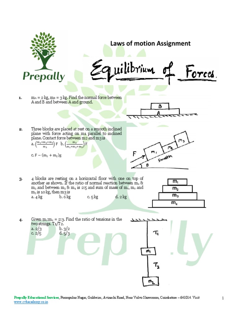 LOM - Assignment 1 - Equilibrium of Forces | PDF | Force | Tension ...