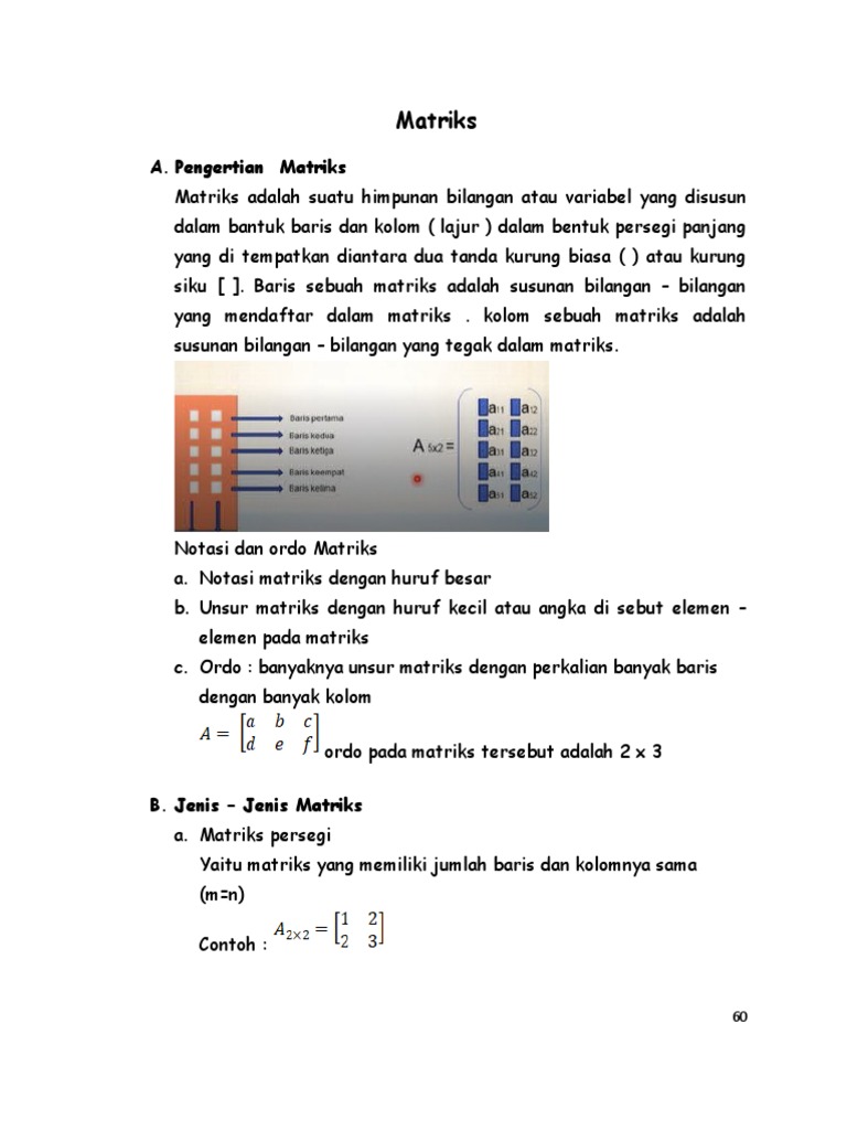 Jenis dan Operasi Matriks dalam Matematika | PDF