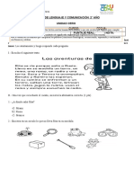 Prueba de Lenguaje Unidad Cero 2°